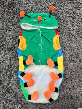 Halloween Dog pet Green Caterpillar Costume Hoodie Small